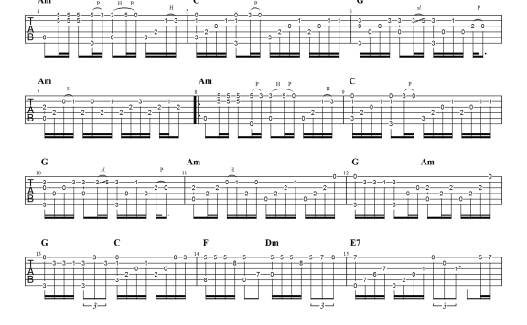 暗里着迷（经典粤语老歌 吉他指弹谱 刘德华演唱） - 乐谱
