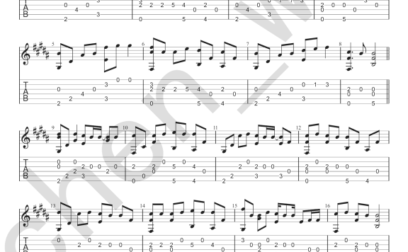 白月光与朱砂痣（网络洗脑神曲 新手向指弹谱） - 乐谱