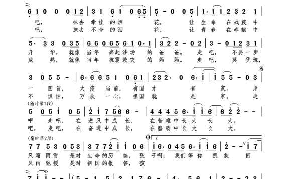 孩子你不要牵挂（薛保勤词 刘乐曲） - 乐谱