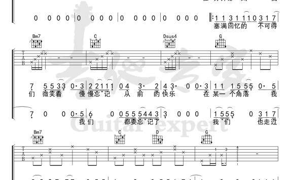 失乐(隔壁老樊演唱 G调弹唱谱) - 乐谱