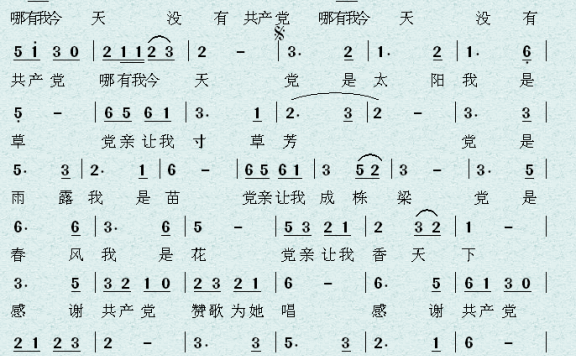 永远不把党恩忘（没有共产党 哪有我今天张宏词曲） - 乐谱