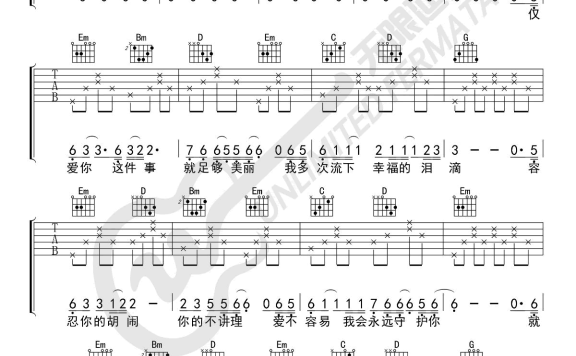 下辈子不一定还能遇见你（陈雅森演唱 G调弹唱谱） - 乐谱