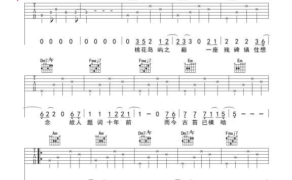 雨幕(许嵩演唱 C调弹唱谱 《新天龙八部》端游主题曲) - 乐谱