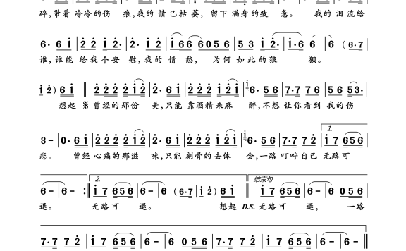 我的心已破碎（懒春梦词曲 娟子演唱） - 乐谱