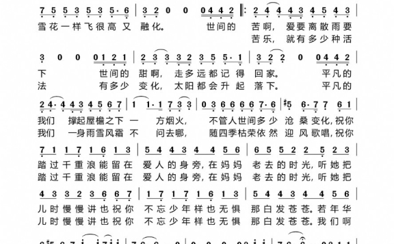 人世间(雷佳唱 电视剧《人世间》片尾曲 ) - 乐谱