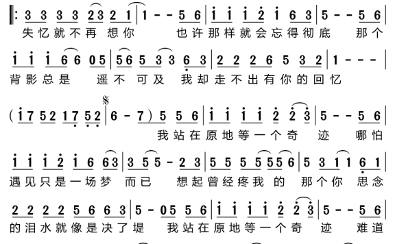 是否失忆就不再想你（王爱华演唱） - 乐谱