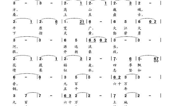 可爱的故乡（独唱歌曲） - 乐谱