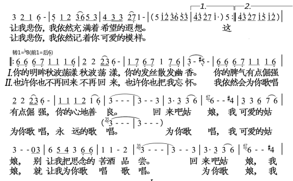 为你歌唱（戴玉强演唱） - 乐谱