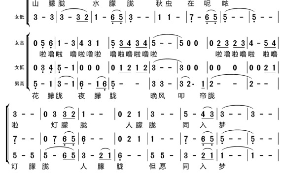 月朦胧鸟朦胧(梦之旅组合演唱) - 乐谱