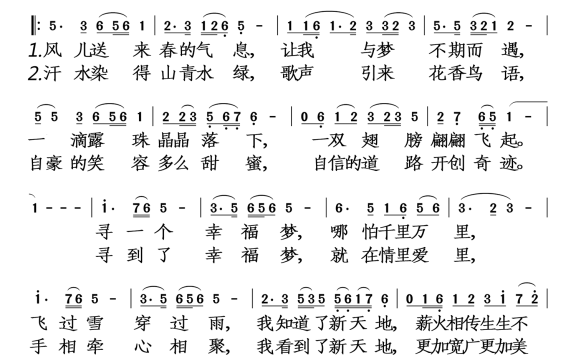 我们的中国梦（雷佳演唱） - 乐谱