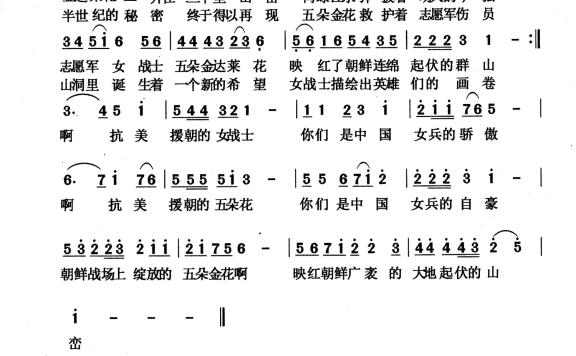 鸭绿江畔金达莱（谌丽君曲 王栋词） - 乐谱