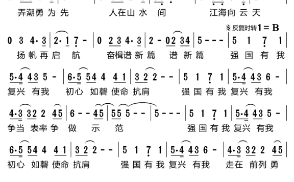 走在前列（韩磊演唱） - 乐谱