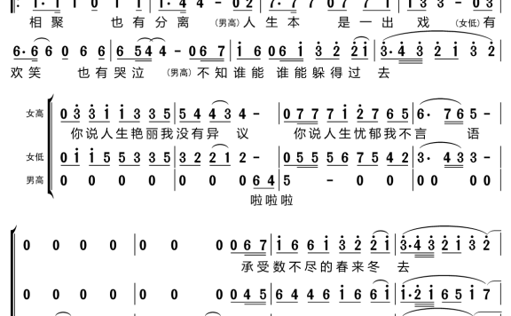 在雨中（梦之旅组合演唱） - 乐谱