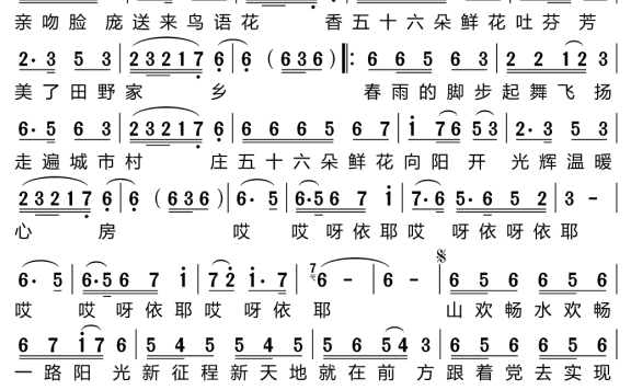 心花怒放（褚海辰演唱） - 乐谱