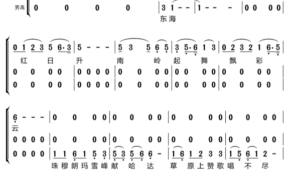 颂歌献给毛主席（梦之旅组合演唱） - 乐谱