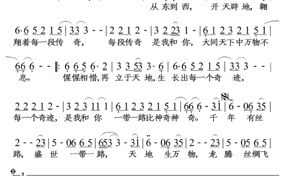 千年丝路（张静演唱） - 乐谱