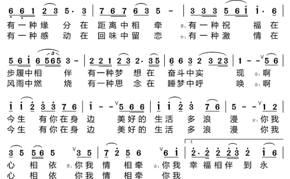幸福永远（王爱华、咏峰演唱） - 乐谱