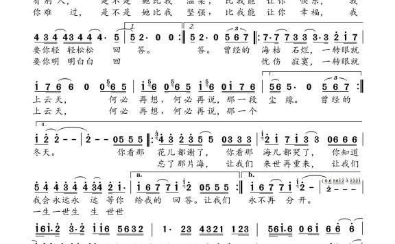 那片海(韩红演唱) - 乐谱