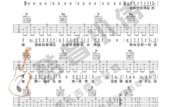 可惜没如果(林俊杰演唱 G调基础版伴奏谱) - 乐谱
