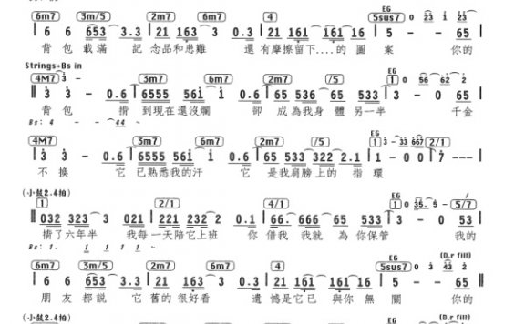 你的背包乐谱-陈奕迅