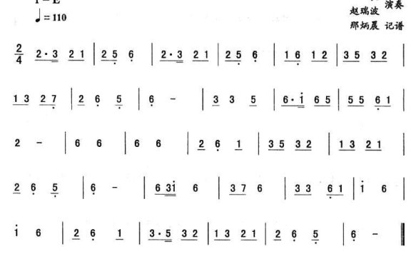 东北秧歌曲谱：莰儿山（二人转伴奏谱） - 乐谱