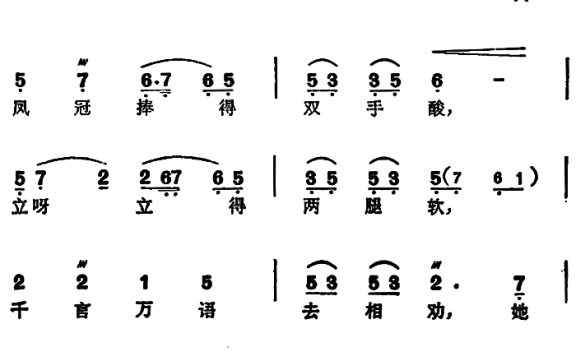 选自《送凤冠》王玉林唱段：恳求岳父送凤冠 - 乐谱