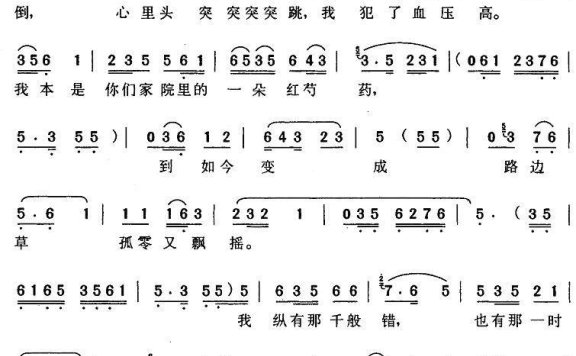 《吹鼓手告状》大表姐唱段：一见离婚书 - 乐谱
