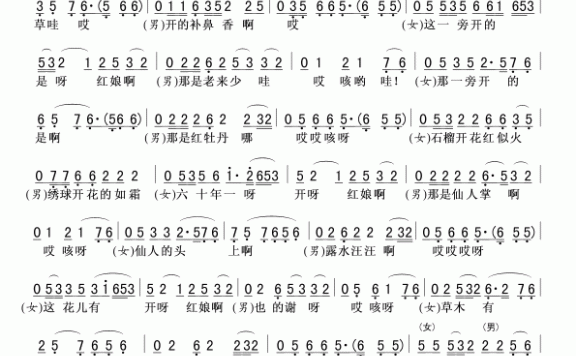 观花(二人转小帽) - 乐谱