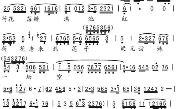 送兄（《梁山伯与祝英台》选段 傅全香唱） - 乐谱