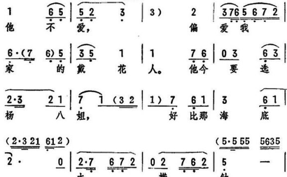 《杨八姐游春》选段:暗骂一声无道的君 - 乐谱