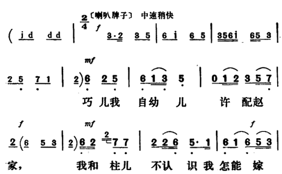 《刘巧儿》巧儿唱段：争一对模范夫妻立业成家 - 乐谱