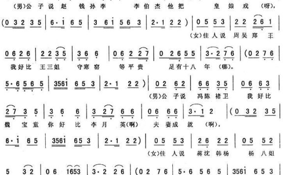 《蓝桥》唱段:二流水喇叭牌子(二) - 乐谱