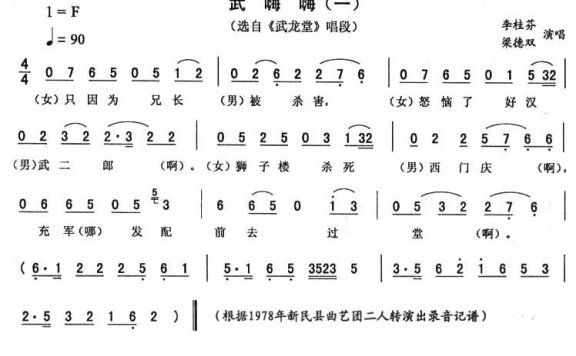《武龙堂》唱段：武嗨嗨（一） - 乐谱