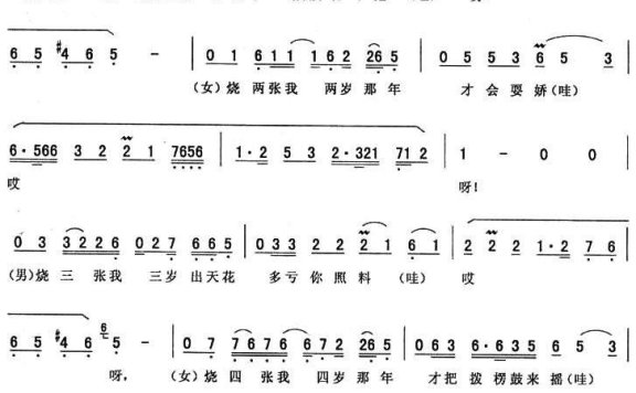 《包公吊孝》唱段：糜子（三) - 乐谱