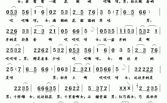 西厢观花(东北二人转小帽) - 乐谱