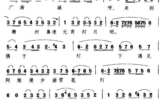 《陈三五娘》选段 陈三唱：送哥嫂去广南城[梨园戏] - 乐谱