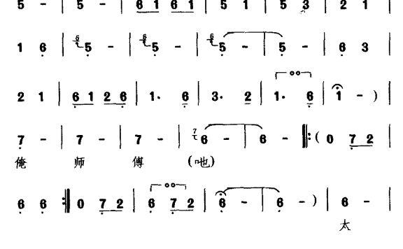 [锣戏]《西游记》选段猪八戒唱：俺师傅太心偏 - 乐谱