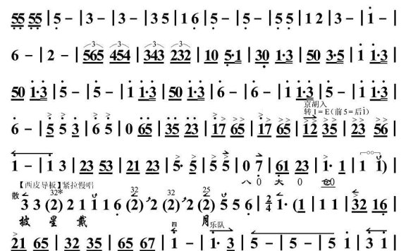 披星戴月下太行（《平原作战》赵勇刚唱段、琴谱） - 乐谱