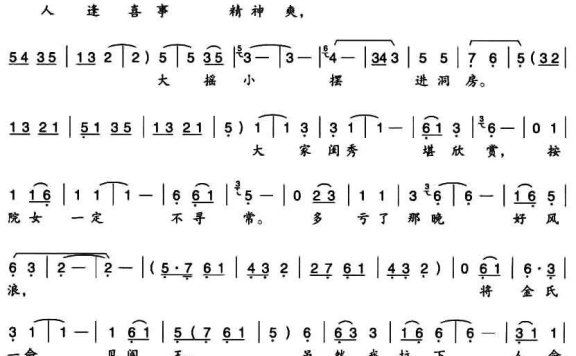 [秦腔]人逢喜事精神爽（《棒打无情郎·洞房》莫稽唱段 ） - 乐谱