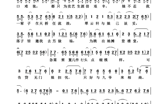 蓬门琐事太寒伧（越剧《啼笑姻缘》 约会 选段） - 乐谱