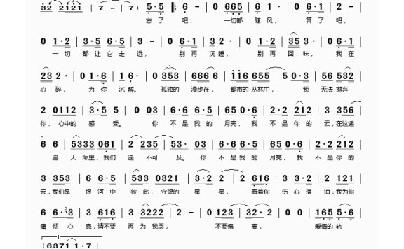 谢军-你不是我的月亮我不是你的云