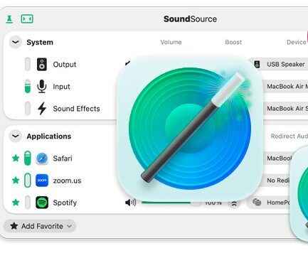 音频输入输出设备快速切换及调整工具 Rogue Amoeba Sound Source v6.0.3 Mac