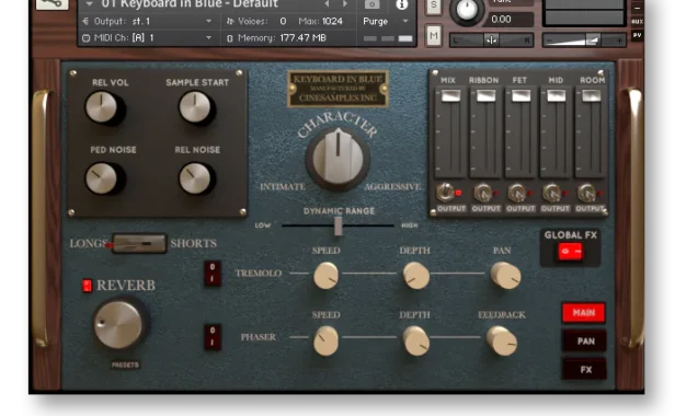 机械电钢琴音源 Cinesamples Keyboard in Blue
