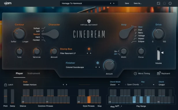 影视氛围LOOP吉他 UJAM Virtual Guitarist CINEDREAM v1.0.1 R2R Win