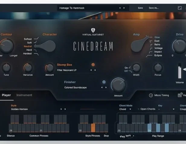 梦幻电影虚拟吉他手 uJAM Virtual Guitarist CINEDREAM v1.0.0 U2B Mac